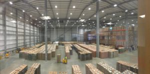 Larger warehouses can be partitioned for different temperature storage