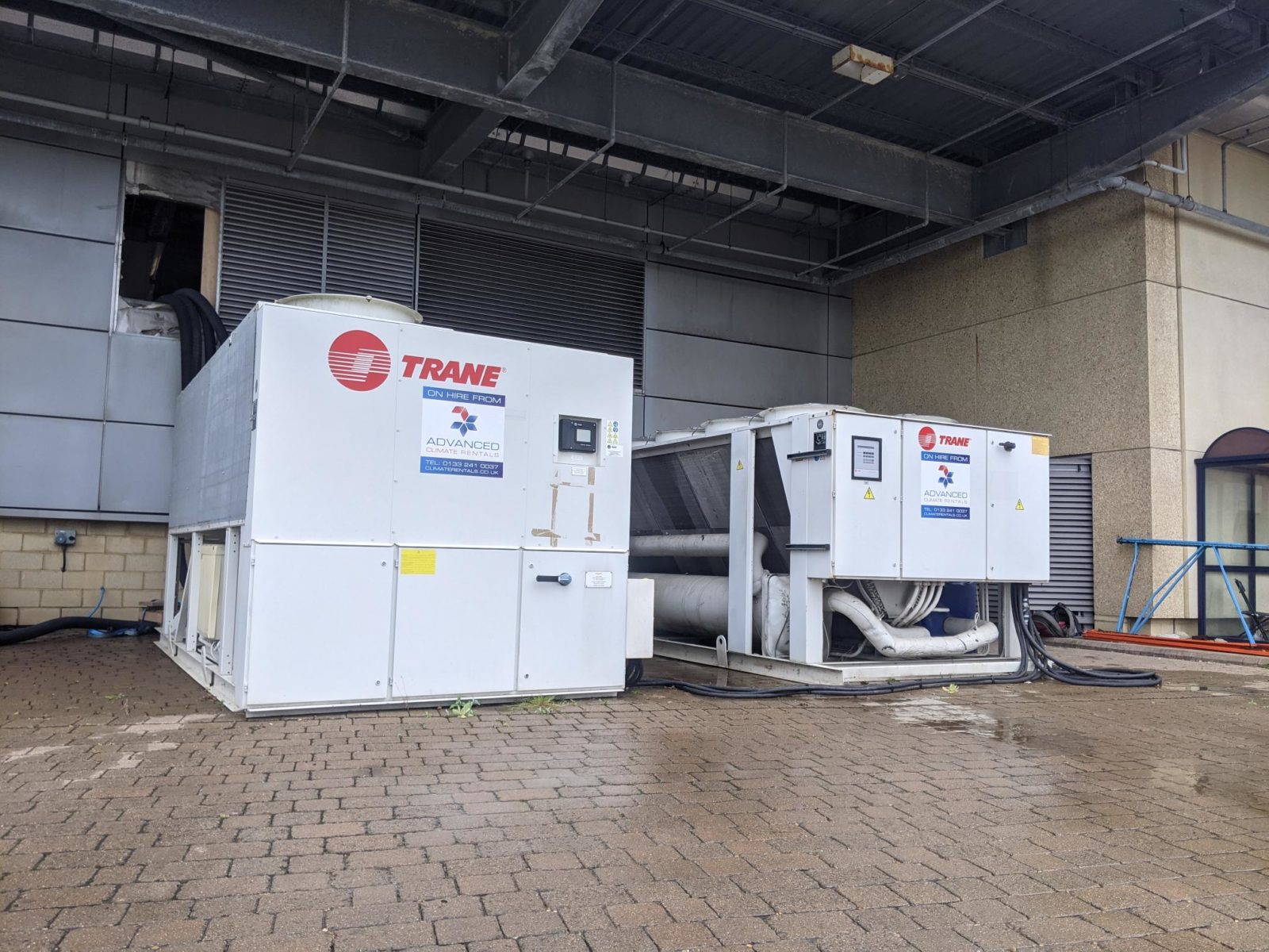 Rental chillers can be delivered to site to assist with building air conditioning cooling