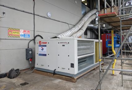 Portable ventilation units can be delivered and located in any place on-site