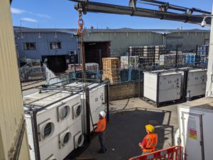 Portable AHU's can be lifted by and crane and positioned on site