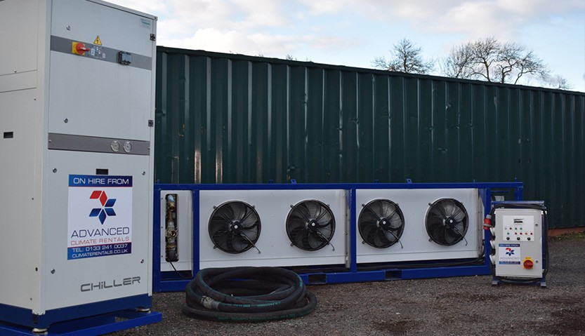 Temporary coldstore cooling rigs for warehouses and chilled logistics