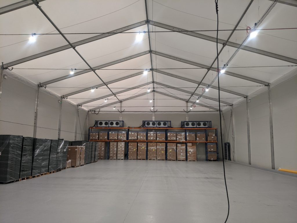 Temporary buildings for cold storage
